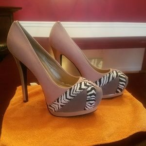Pink and zebra print heels